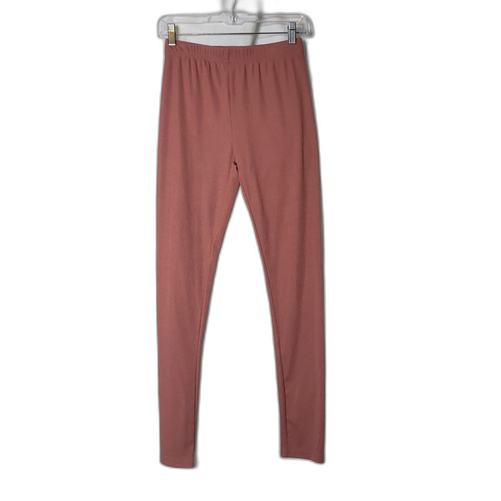 Rose Ribbed Textured Leggings Womens Size Medium